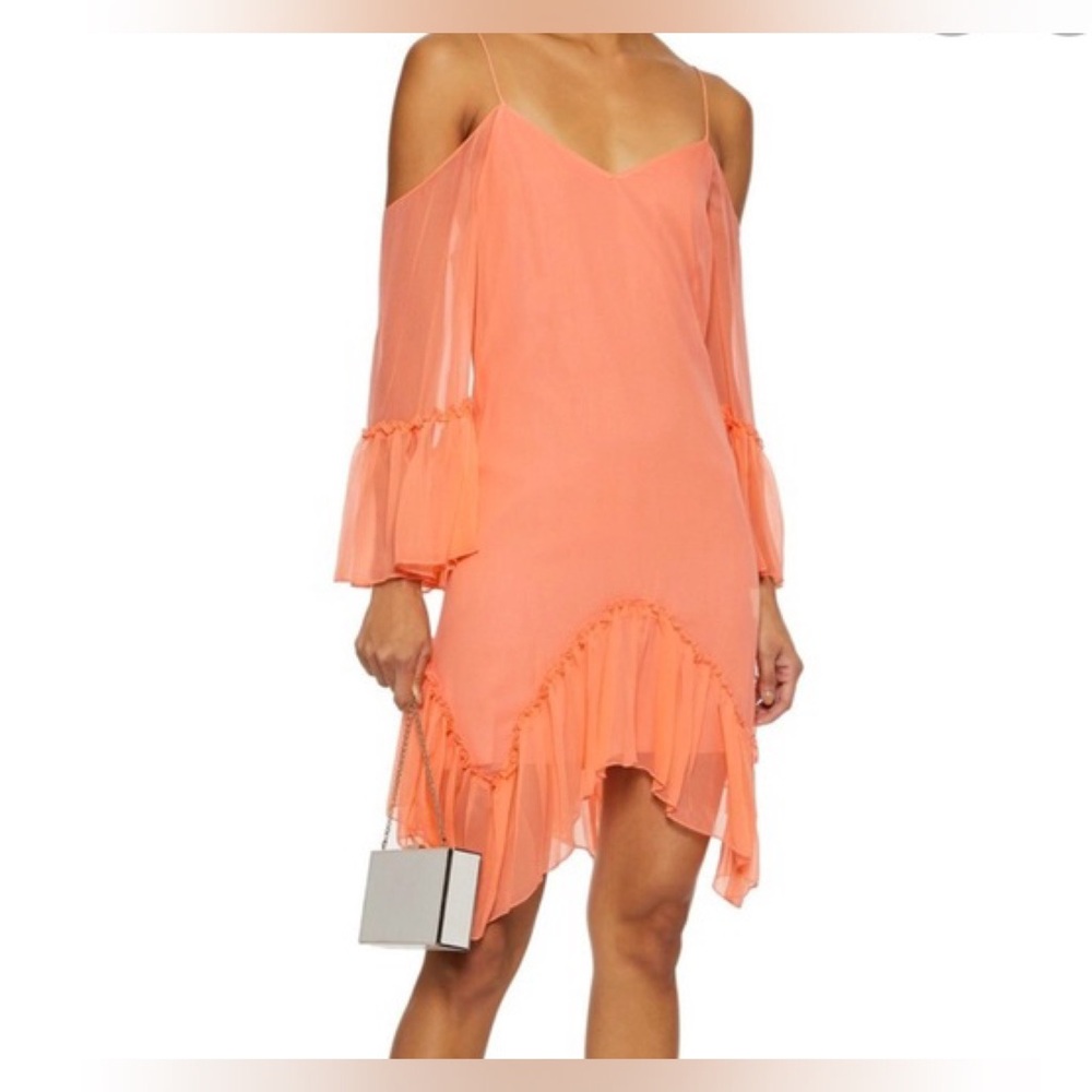 Alice + Olivia Ilaria Cold Shoulder Silk Dress - XS